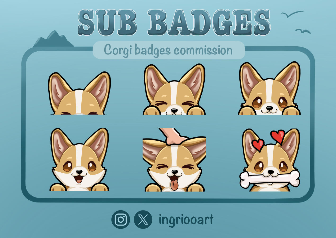 Corgi Sub Badges Commission